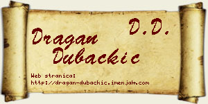 Dragan Dubačkić vizit kartica